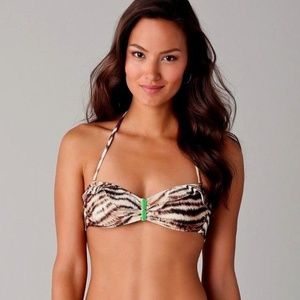 ViX Trancoso Ruffle Bandeau Bikini Top Sz S = 0-4